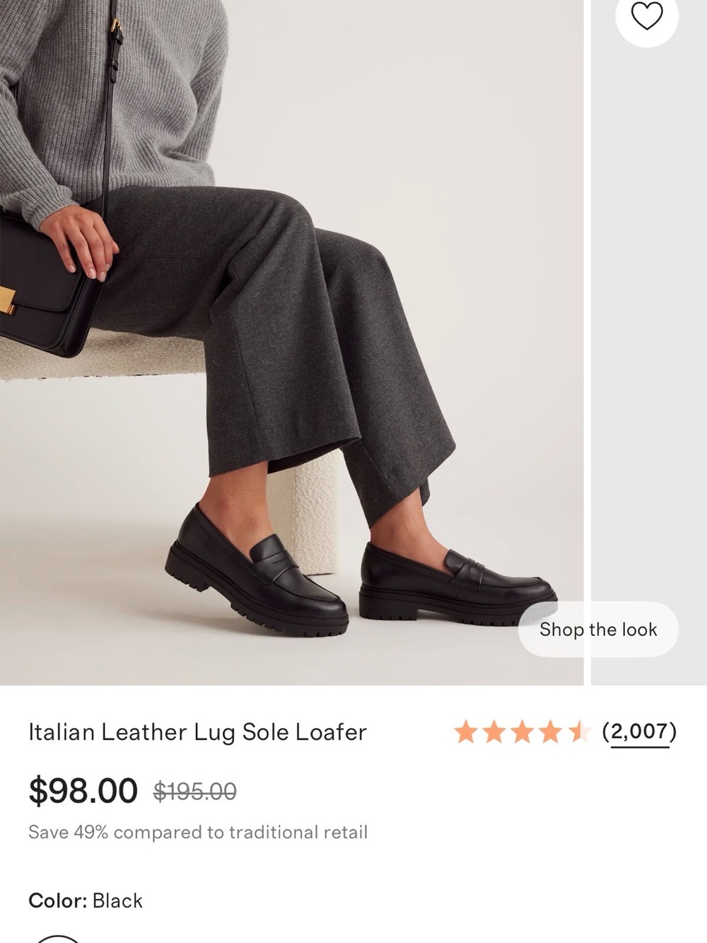 Quince Black Chunky Platform Penny Loafers - Picture 2 of 2